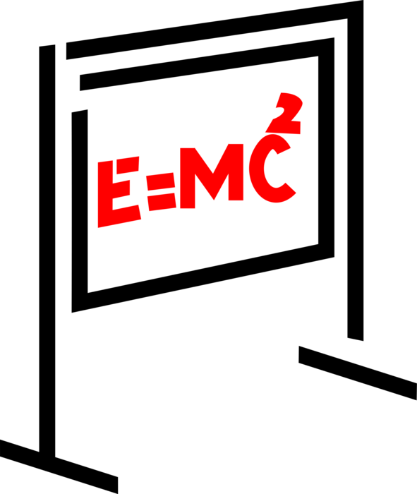 Vector Illustration of Mass–Energy Equivalence E = mc2 Energy and Mass are Equivalent and Transmutable