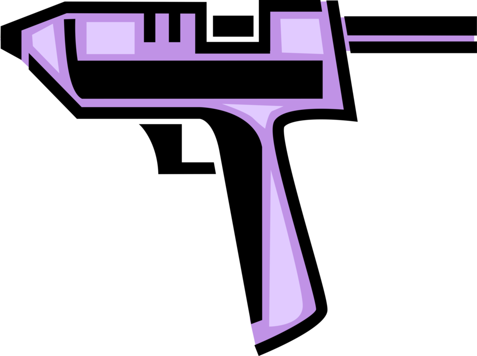 Vector Illustration of Hot Melt Adhesive Glue Gun Tool