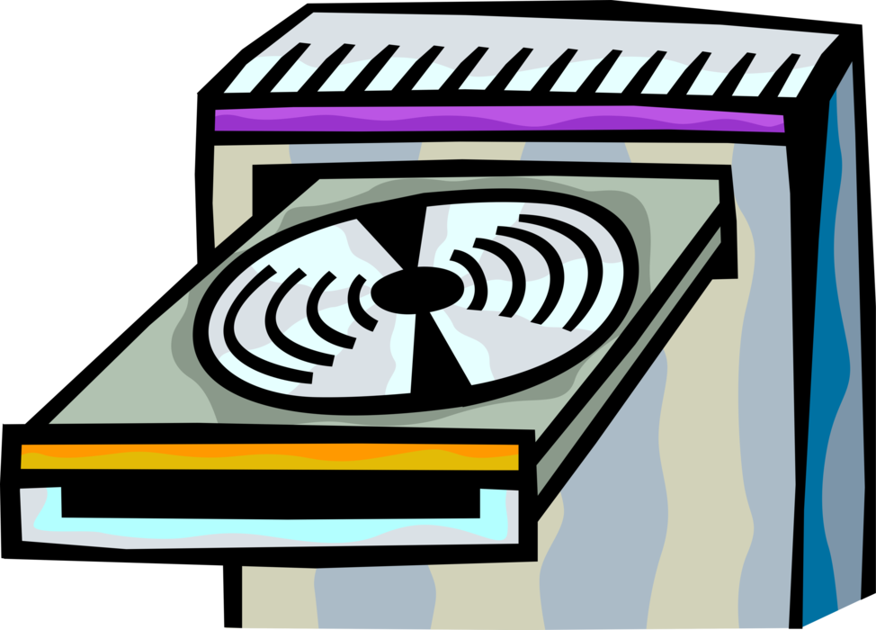Vector Illustration of DVD and CD ROM Compact Disc Drive
