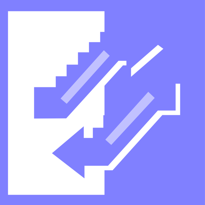 Vector Illustration of Up and Down Escalator Staircase Symbol
