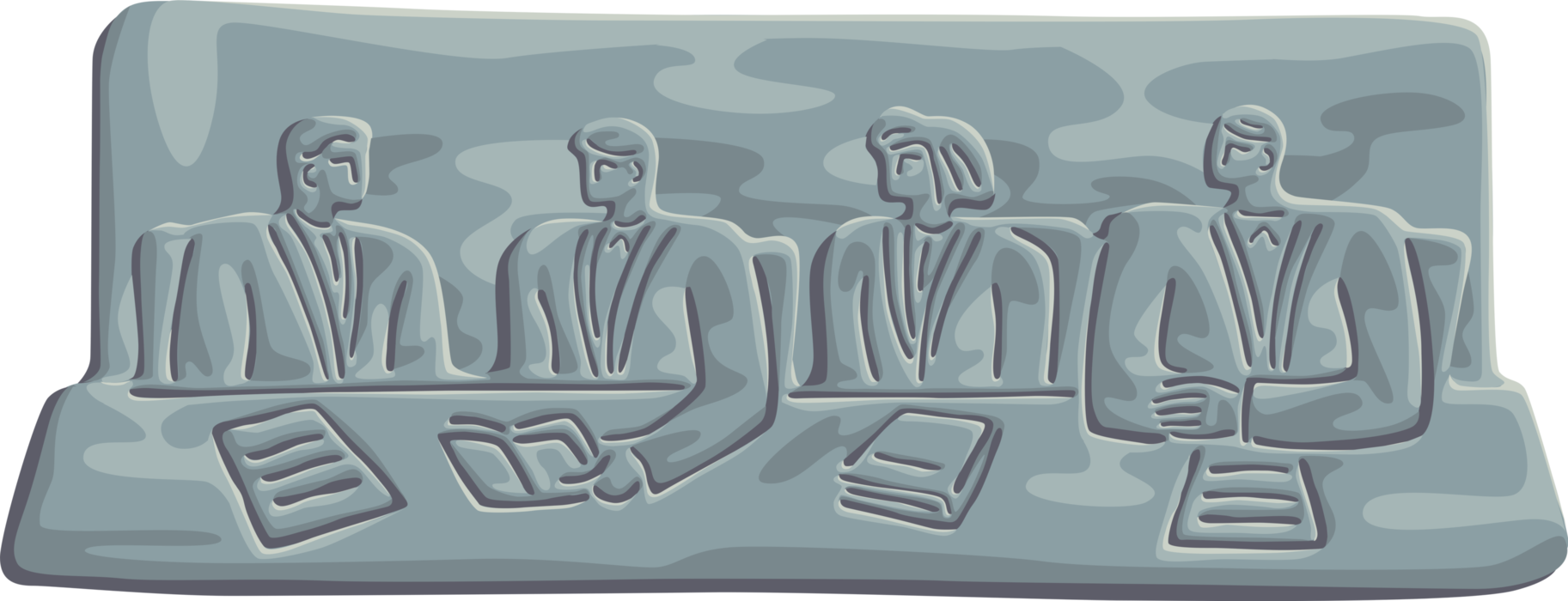 Vector Illustration of Business Associates in Office Boardroom Meeting Discussion