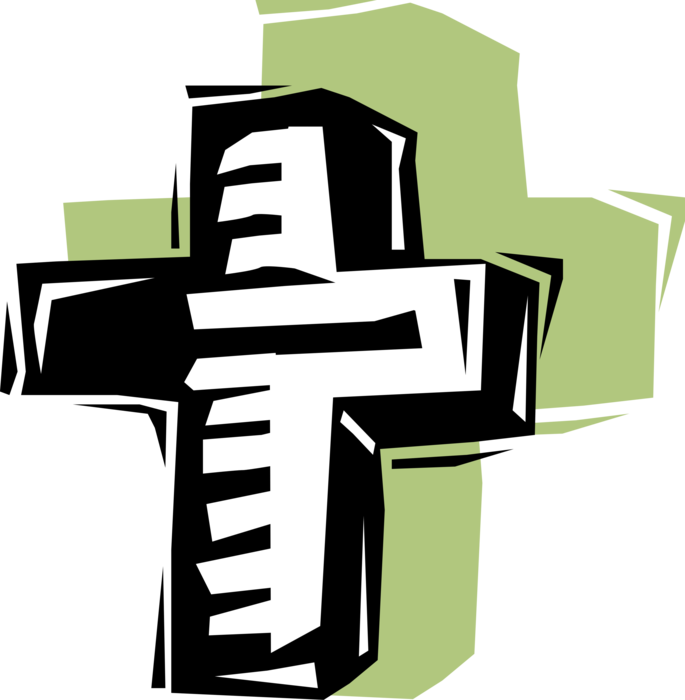 Vector Illustration of Christian Orthodox Religious Faith Crucifix Cross