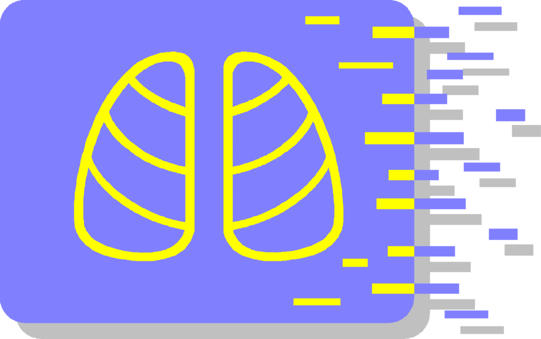 Vector Illustration of Hospital Patient Chest X-Ray with Lungs