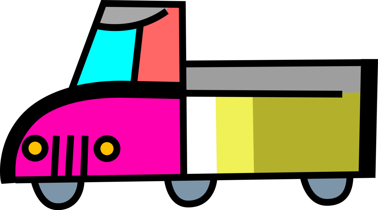 Vector Illustration of Light Truck Utility and Delivery Motor Vehicle
