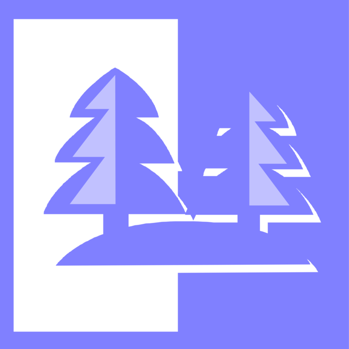 Vector Illustration of Coniferous Evergreen Forest Trees