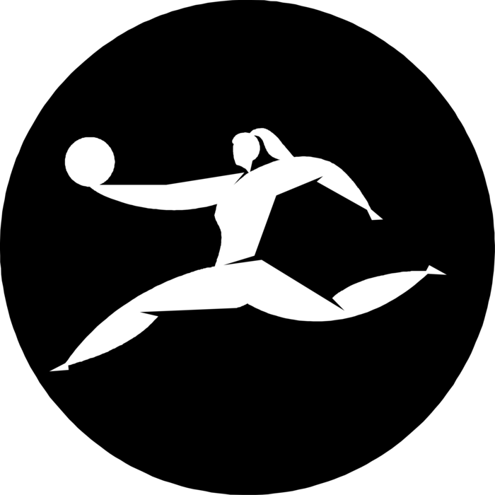 Vector Illustration of Gymnast Performs Gymnastics Routine with Ball