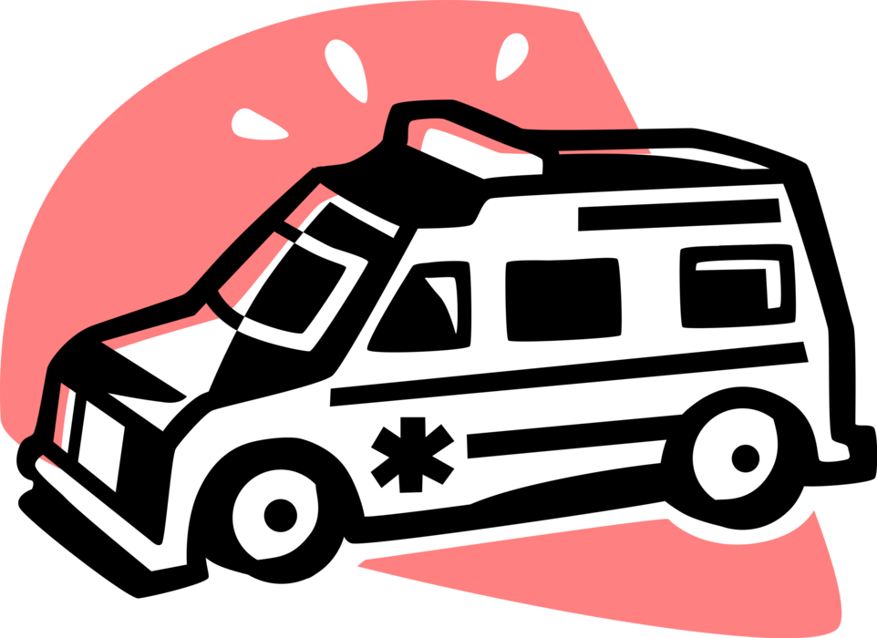 Vector Illustration of Paramedic Service Emergency Ambulance Vehicle