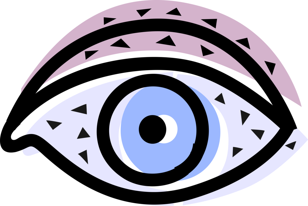 Vector Illustration of Human Eye Eyeball with Eyelashes
