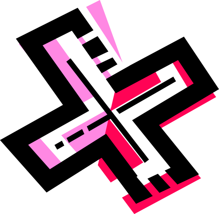 Vector Illustration of Mathematics Multiplication Times "X" Symbol