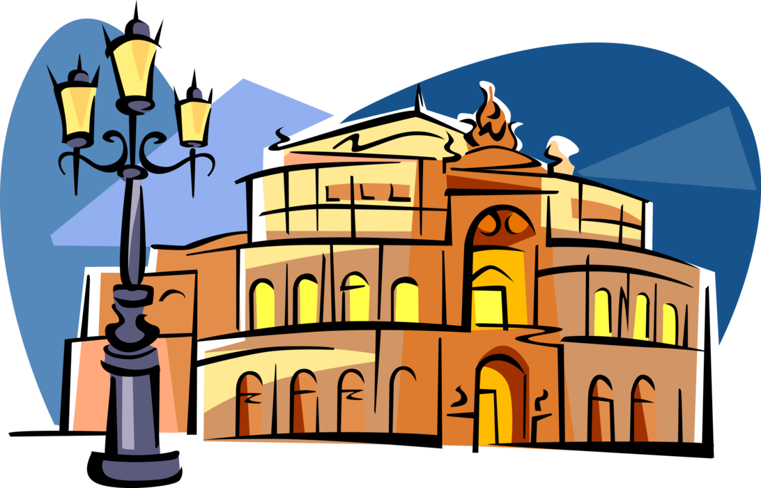 Vector Illustration of Dresden Opera House, Germany 