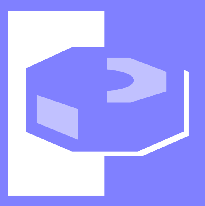 Vector Illustration of Lock Nut Bolt Threaded Hardware Fastener