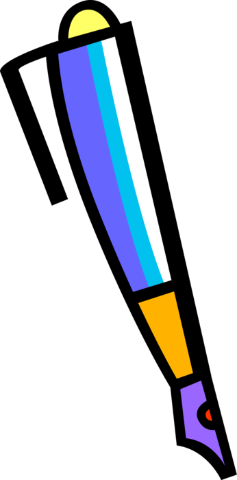 Vector Illustration of Fountain Pen Writing Instrument