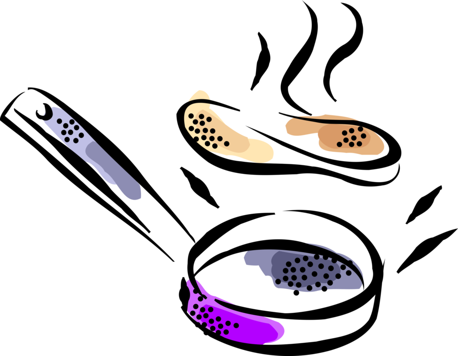 Vector Illustration of Frying Pan, Frypan or Skillet Pan for Frying, Searing and Browning Foods