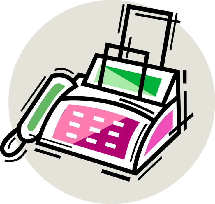 Vector Illustration of Fax Facsimile Telephonic Transmission Device