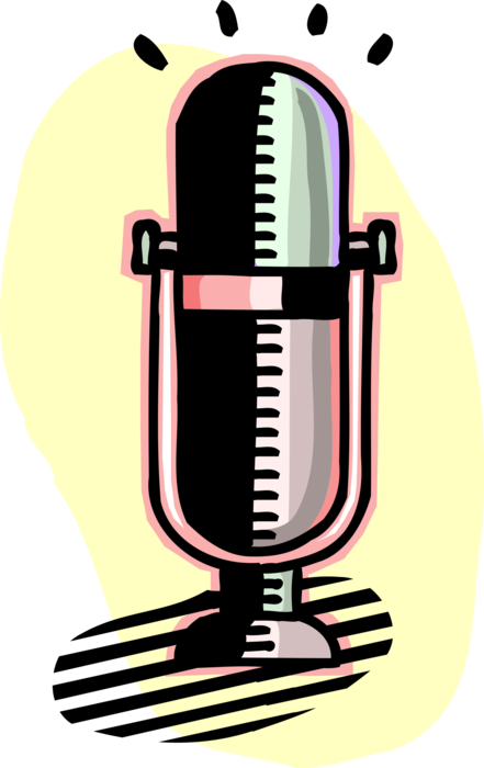 Vector Illustration of Acoustic-to-Electric Transducer Microphone or Mic