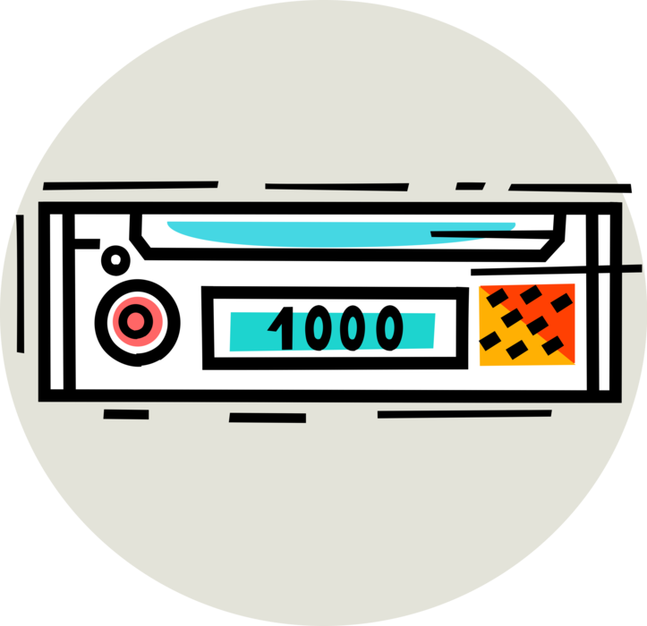 Vector Illustration of Radio for Receiving Broadcasts Over Airwaves