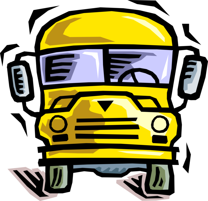 Vector Illustration of Schoolbus or School Bus used for Student Transport To and From School