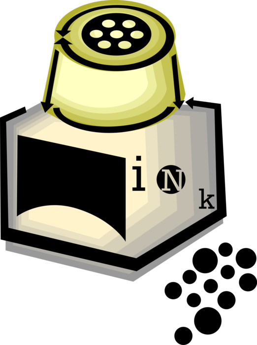 Vector Illustration of Ink Bottle Inkwell