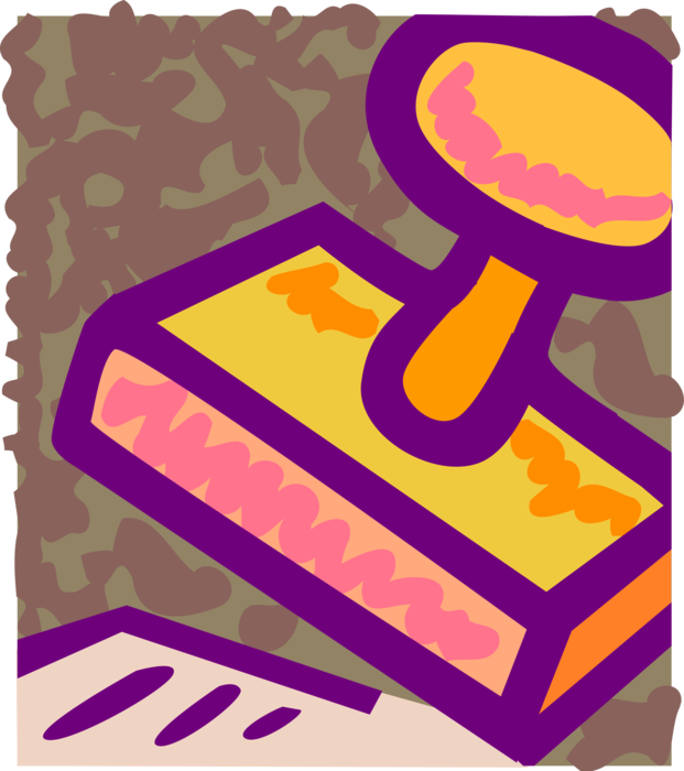 Vector Illustration of Rubber Stamp Imprints Dates, Standard Designations or Notices