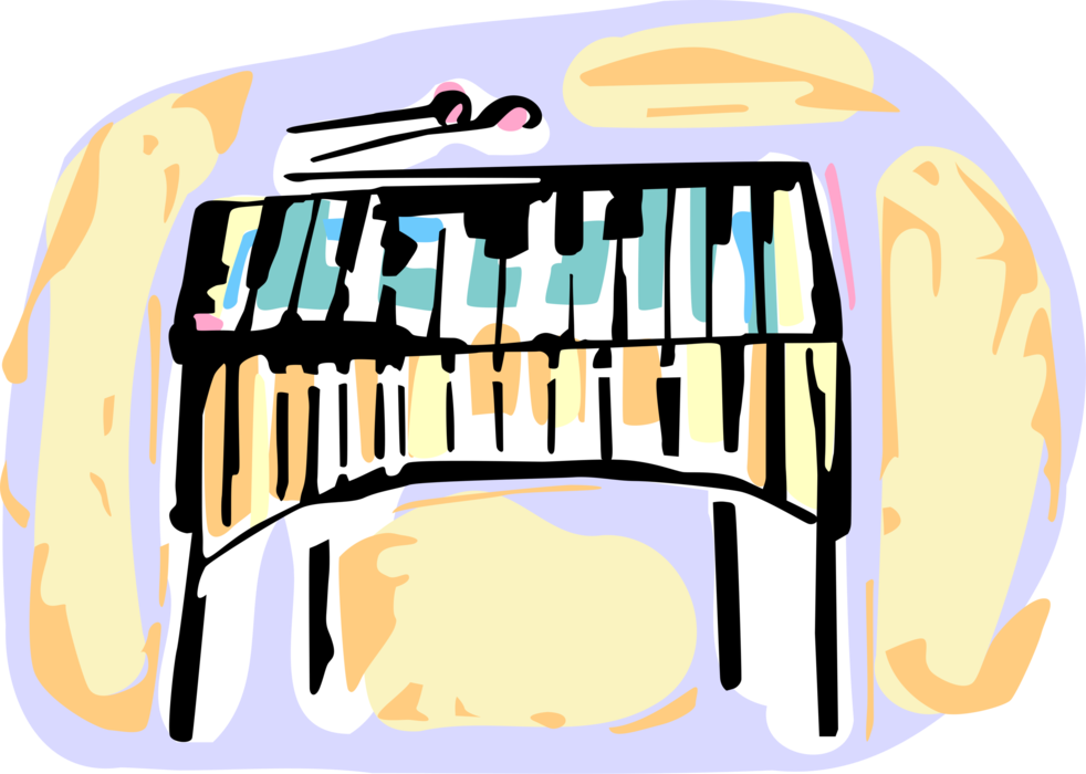 Vector Illustration of Xylophone Chromatic Musical Instrument