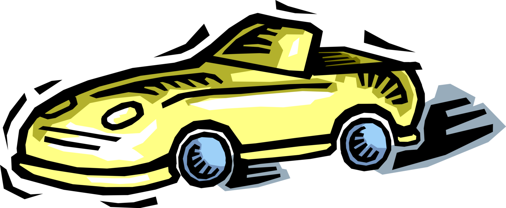 Vector Illustration of Convertible Automobile Motor Vehicle Car