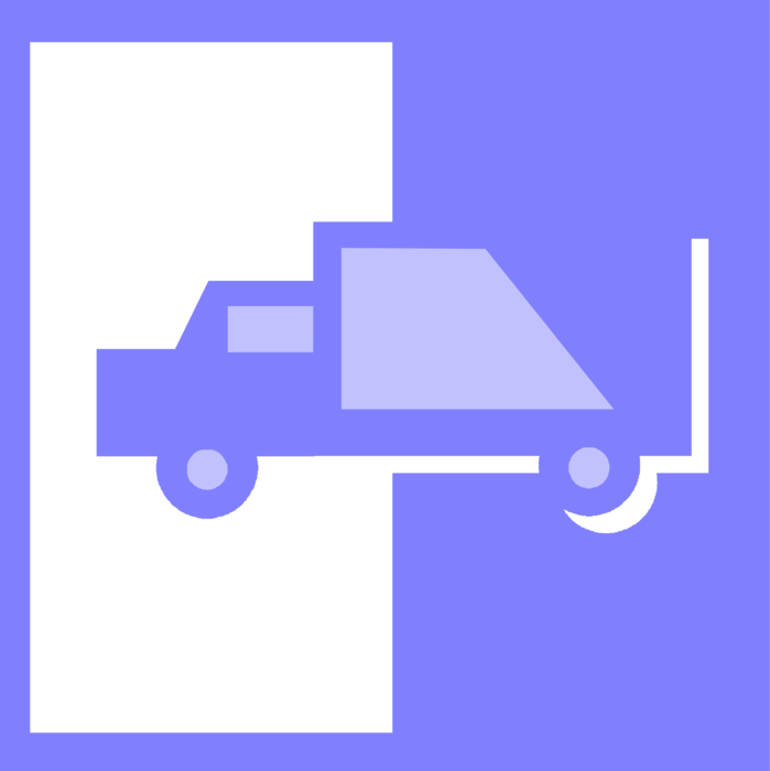 Vector Illustration of Shipping and Distribution Transport Delivery Truck Vehicle