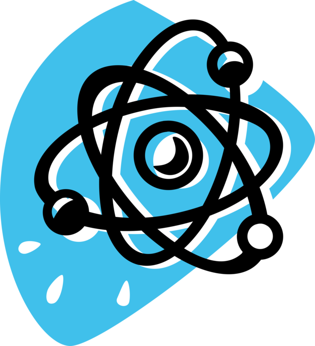 Vector Illustration of Energy Atoms Circling Nucleus Symbol