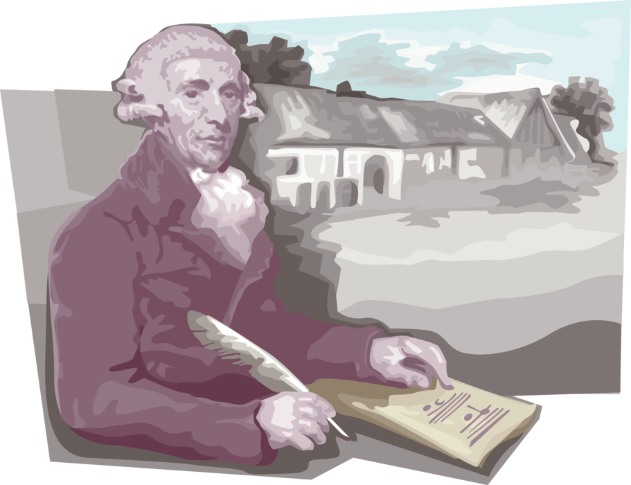 Vector Illustration of Franz Joseph Haydn, Austrian Composer of Classical Period
