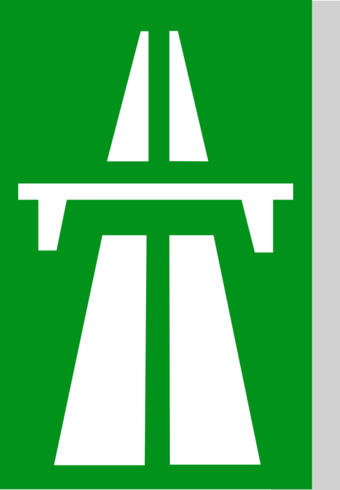 Vector Illustration of European Union EU Traffic Highway Road Sign, Motorway