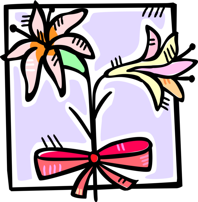 Vector Illustration of Easter Lily Flower Symbol of the Resurrection of Christ