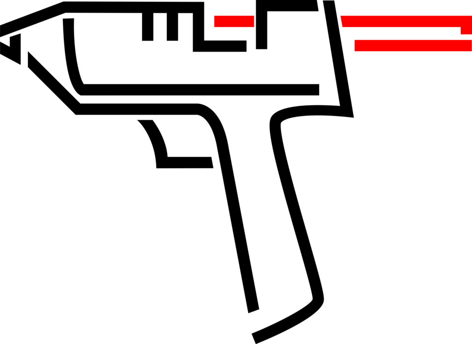 Vector Illustration of Hot Melt Adhesive Glue Gun Tool