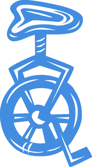 Vector Illustration of Unicycle Pedal-driven Direct Drive Vehicle with One Wheel