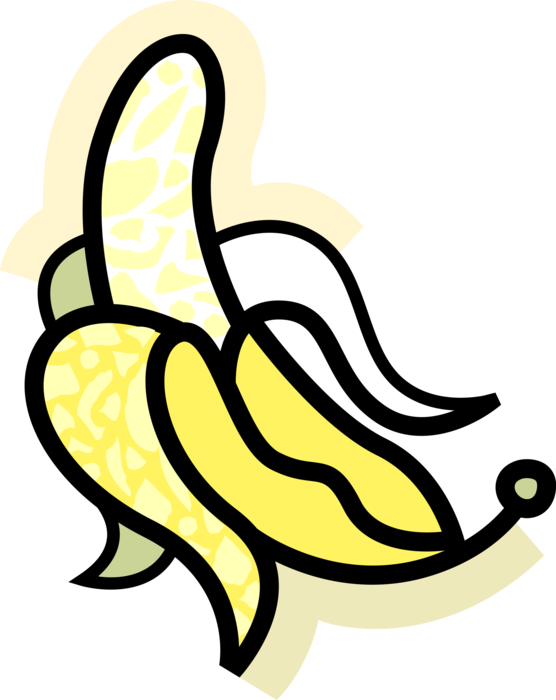 Vector Illustration of Peeled Banana Edible Fruit