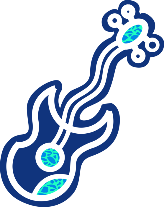 Vector Illustration of Electric Guitar Stringed Musical Instrument