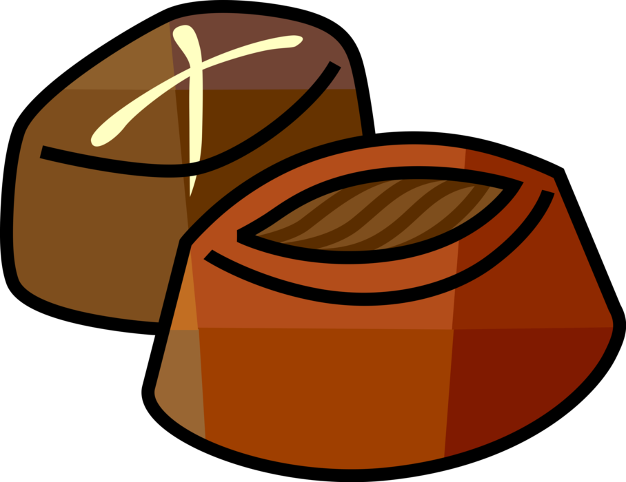 Vector Illustration of Sweet Confection Chocolate Candy Made From Cocoa