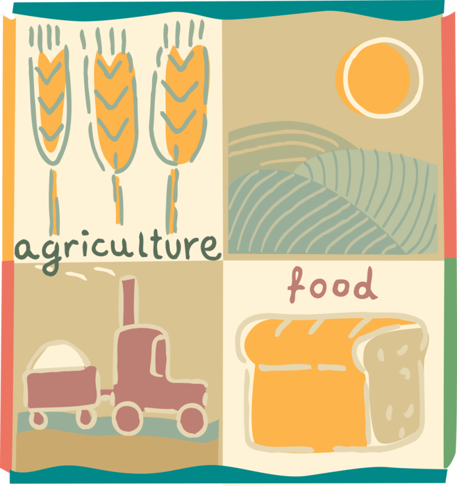Vector Illustration of Sustainable Agriculture Food Crop Production Using Farming Techniques that Protect the Environment