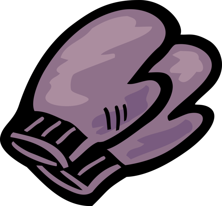 Vector Illustration of Winter Mitts or Mittens Keep Hands Warm