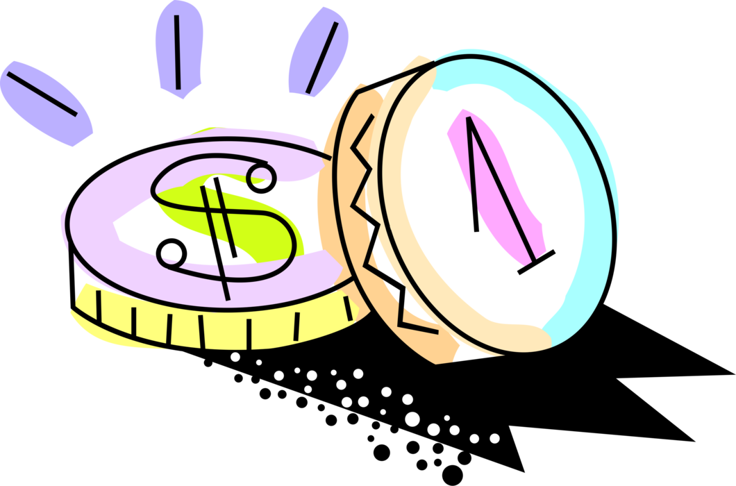 Vector Illustration of Valuable Metal Coins as Medium of Exchange or Legal Tender Money