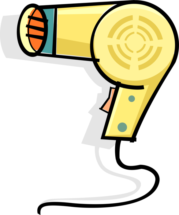 Vector Illustration of Portable Electric Hair Dryer or Blow Dryer 