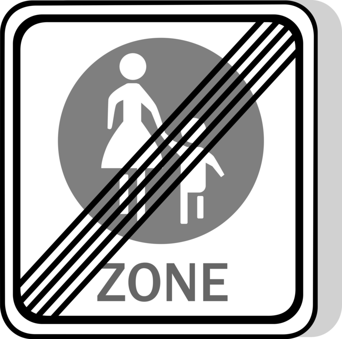 Vector Illustration of European Union EU Traffic Highway Road Sign, No Pedestrians
