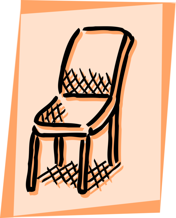 Vector Illustration of Chair Furniture with Four Legs Seats Single Person 