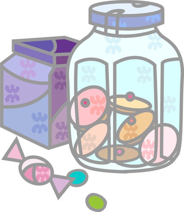 Vector Illustration of Jar of Candy Confectionery Treats