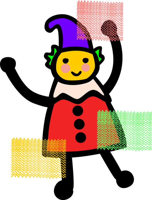 Vector Illustration of Young Girl in Christmas Elf Costume