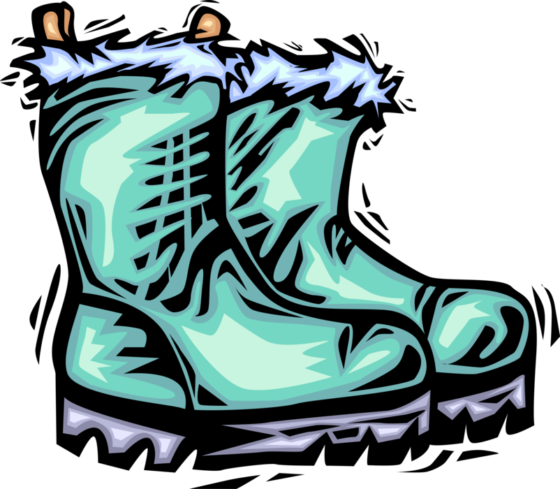Vector Illustration of Insulated Winter Boots Footwear Provide Warmth