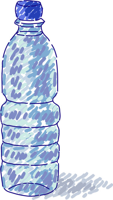 Vector Illustration of Disposable Water Bottle Provides Hydration