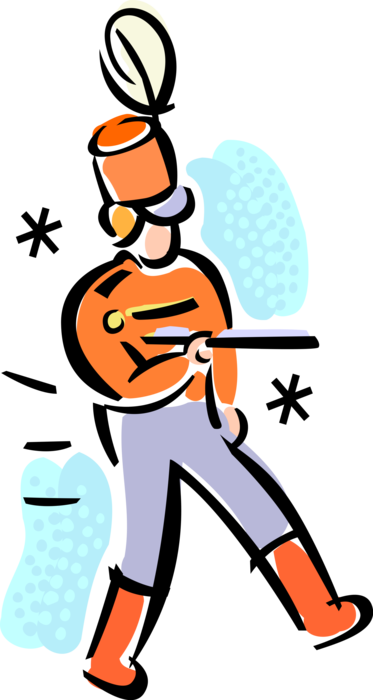 Vector Illustration of Marching Band Leader Drum Major or Field Commander