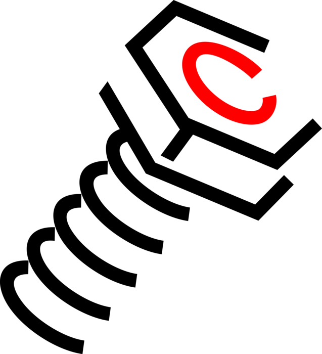 Vector Illustration of Bolt Threaded Fastener Related to Screws