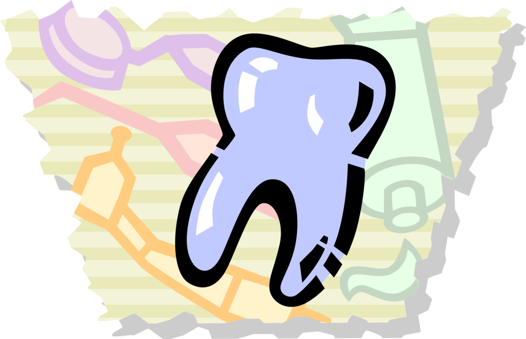 Vector Illustration of Dental Oral Hygiene Molar Tooth