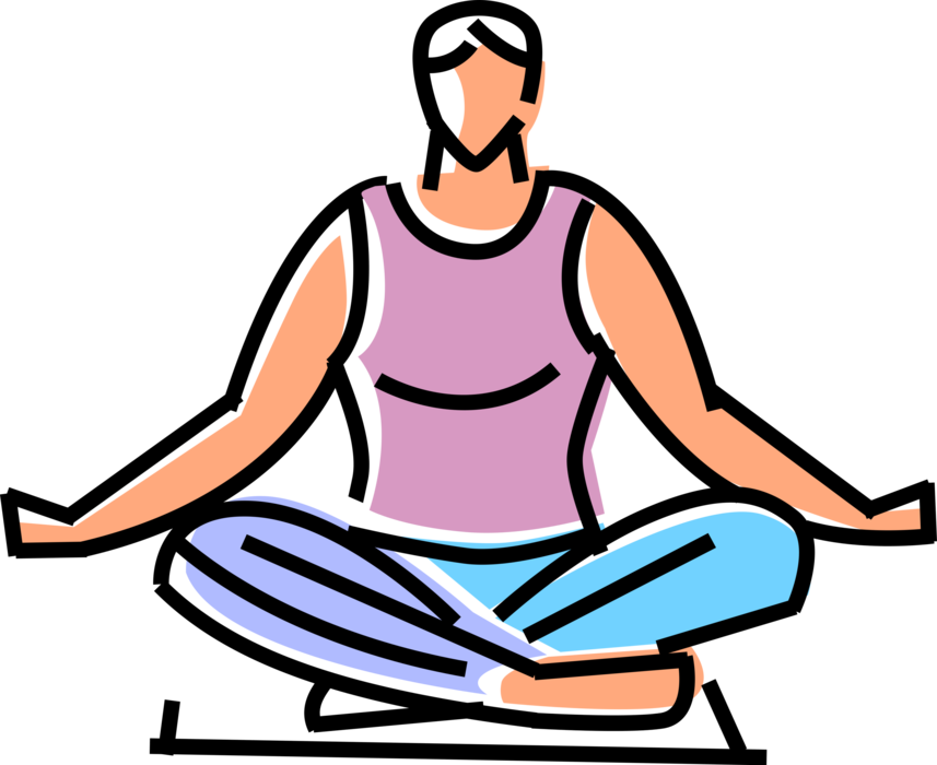 Vector Illustration of Meditation and its Symbiotic Relationship to Yoga Exercise