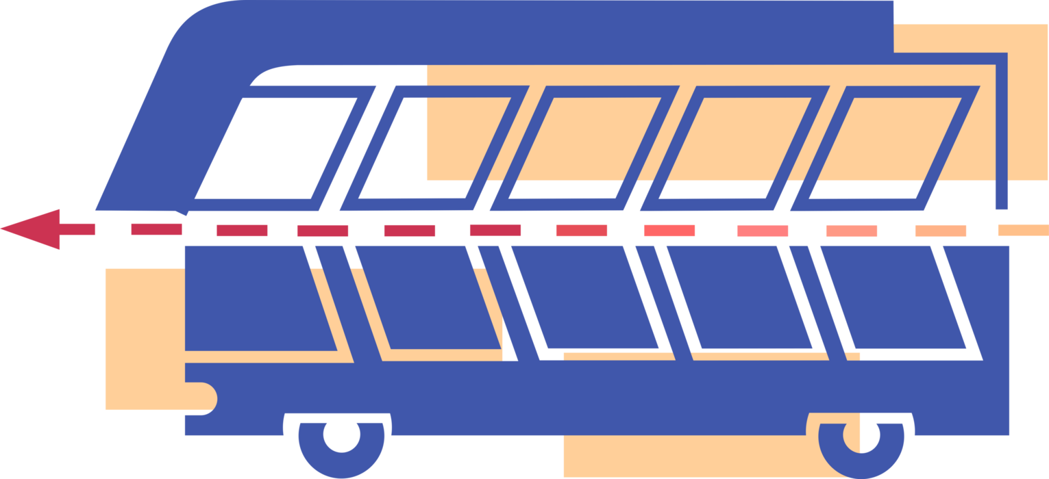 Vector Illustration of Public Urban Transportation City Bus Vehicle Carries Passengers and Commuters